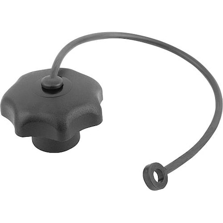 Kipp Star Grips with safety lanyard similar to DIN 6336, stainless, inch K0154.6A1